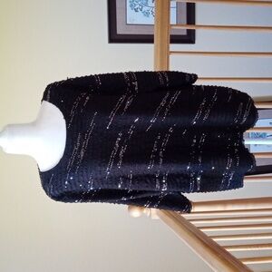 Susan Graver layered ruffled loose fitting bling blouse top, like new